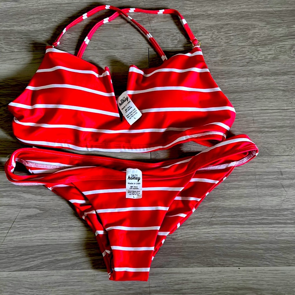 Kirby Striped Red Bikini Set